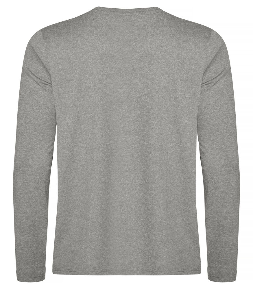 Clique Basic Active-T LS Heren grijsmelange achterkant