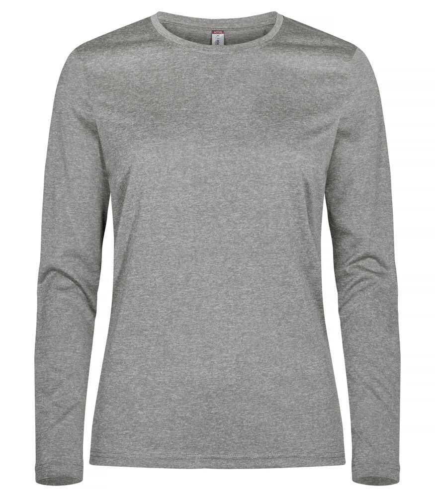 Clique Basic Active-T LS Dames grijsmelange