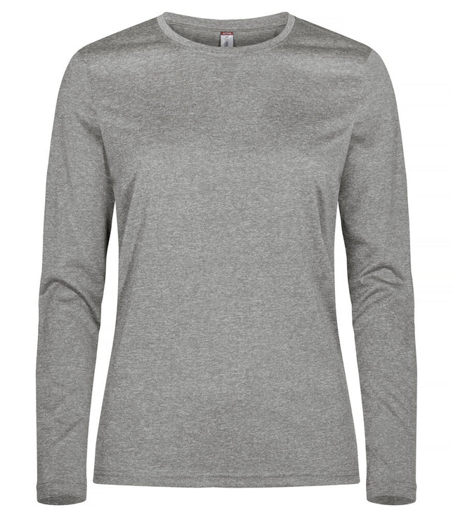 Clique Basic Active-T LS Dames grijsmelange