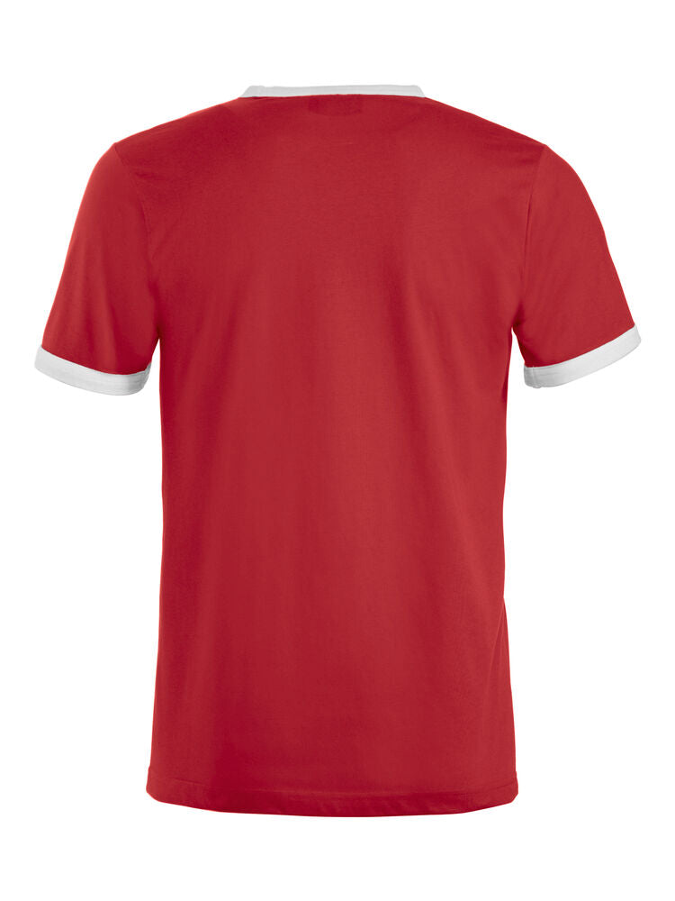 Clique Nome T-shirt rood/wit achterkant