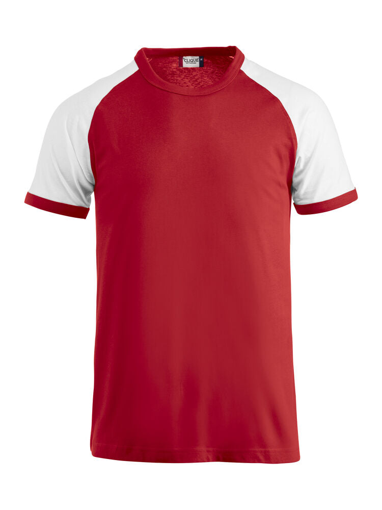 Clique Raglan Tee rood/wit
