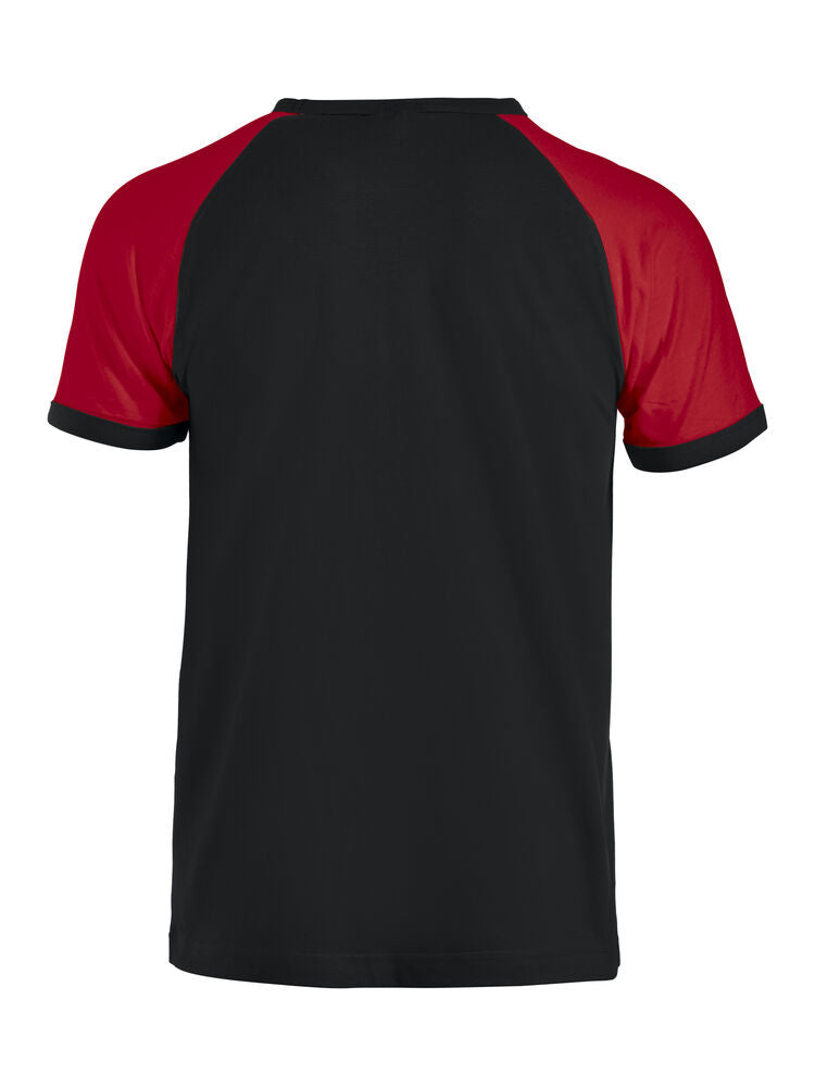 Clique Raglan Tee zwart/rood achterkant