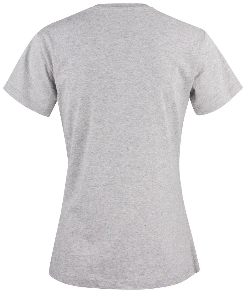 Clique Premium Fashion-T Dames grijsmelange achterkant