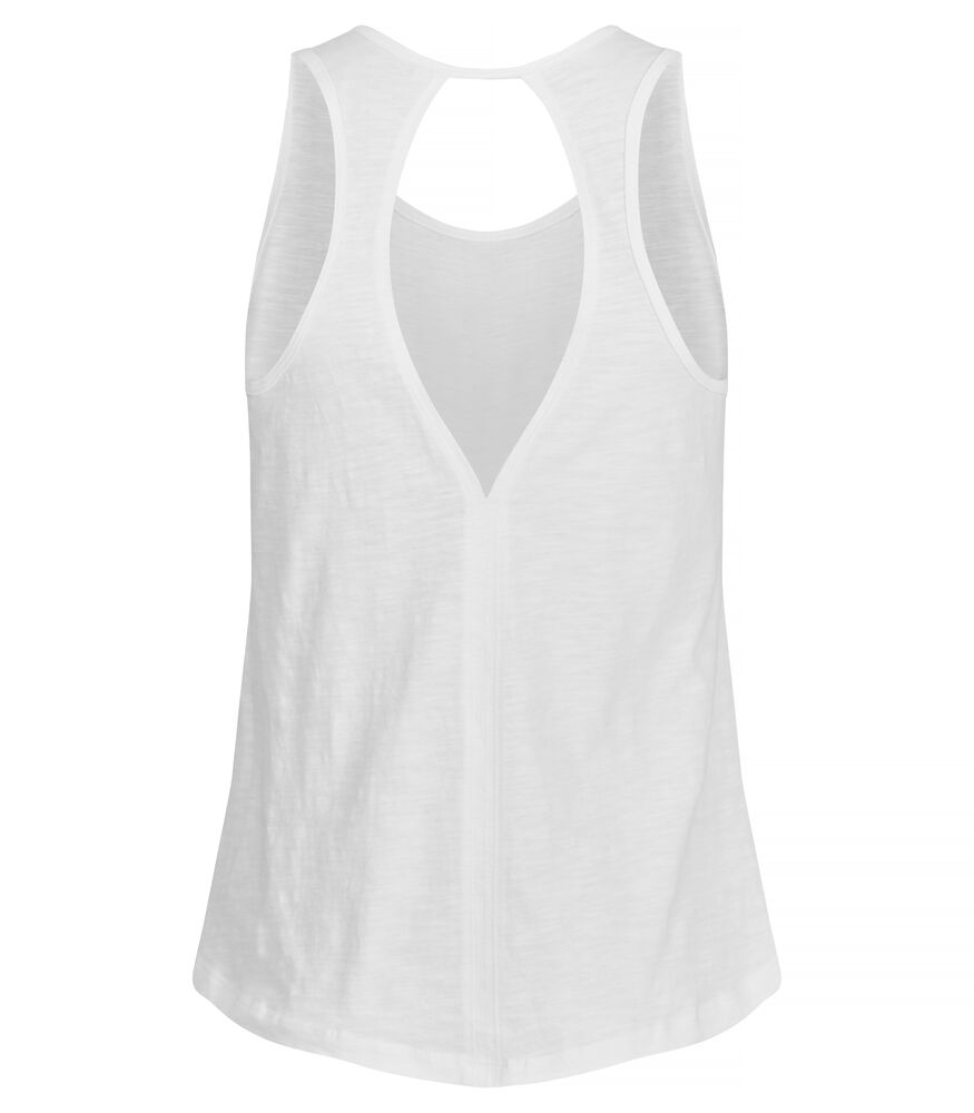 Clique Slub Tanktop Dames wit achterkant
