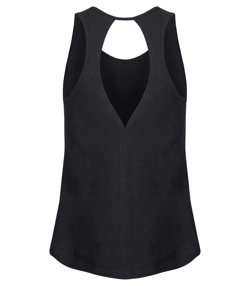 Clique Slub Tanktop Dames zwart achterkant