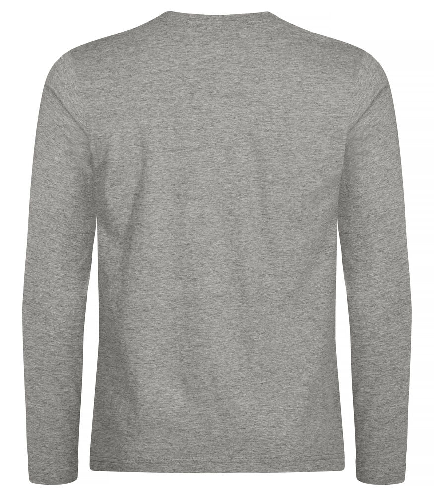 Clique Premium Fashion-T LS Heren grijsmelange achterkant