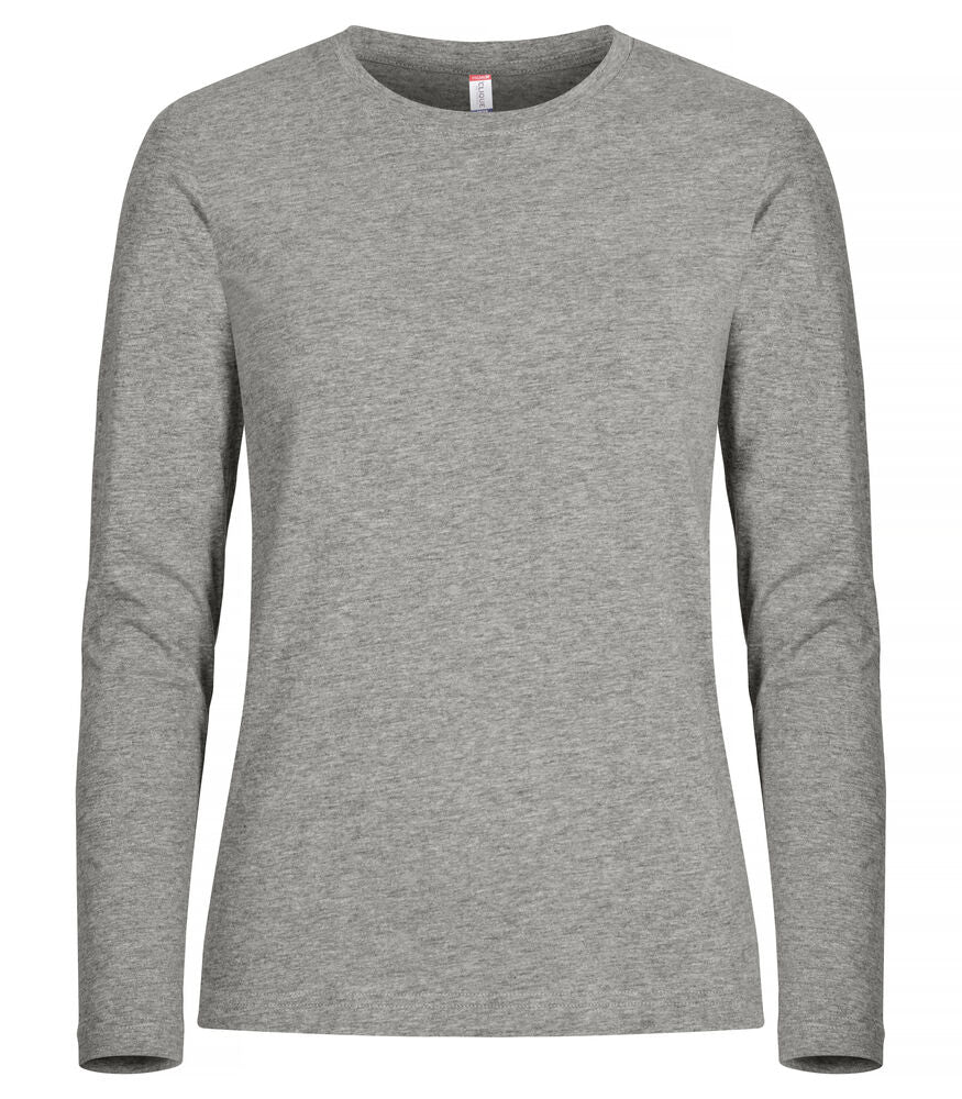 Clique Premium Fashion-T LS Dames grijsmelange