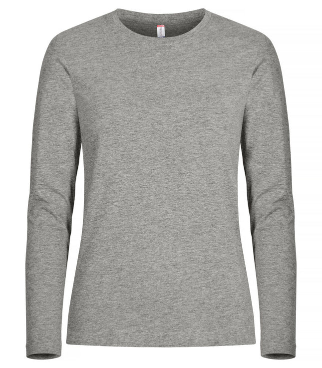 Clique Premium Fashion-T LS Dames grijsmelange