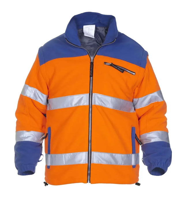 Fleece Fulda - Fluor Oranje - Korenblauw