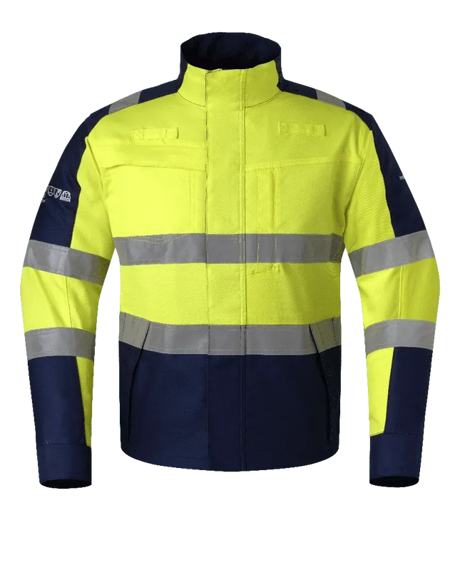 Werkjas Jeddah Multistretch - Marine - Fluor Geel