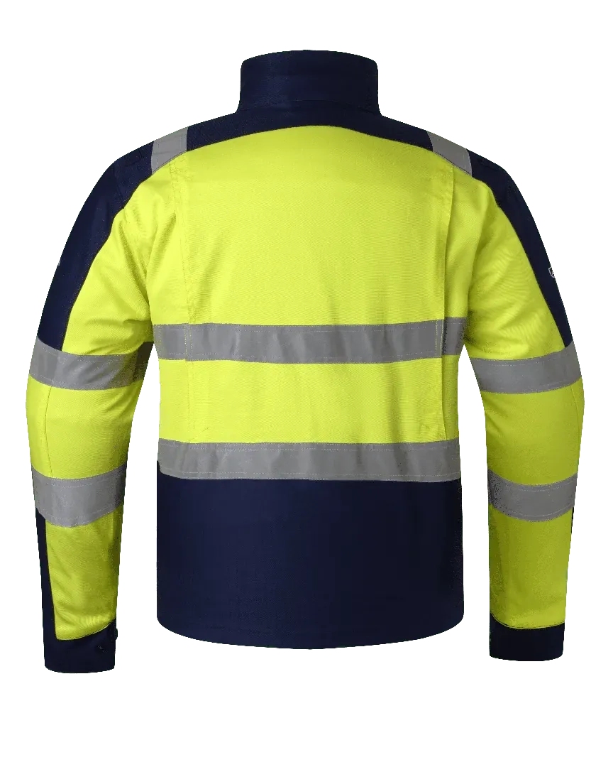 Werkjas Jeddah Multistretch - Marine - Fluor Geel