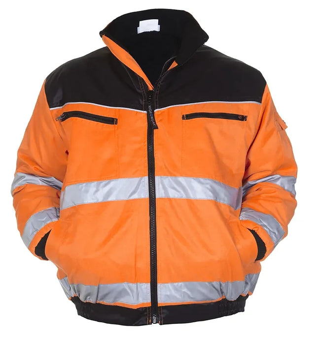 EN 20471 Pilotjack Helsinki - Fluor Oranje - Zwart