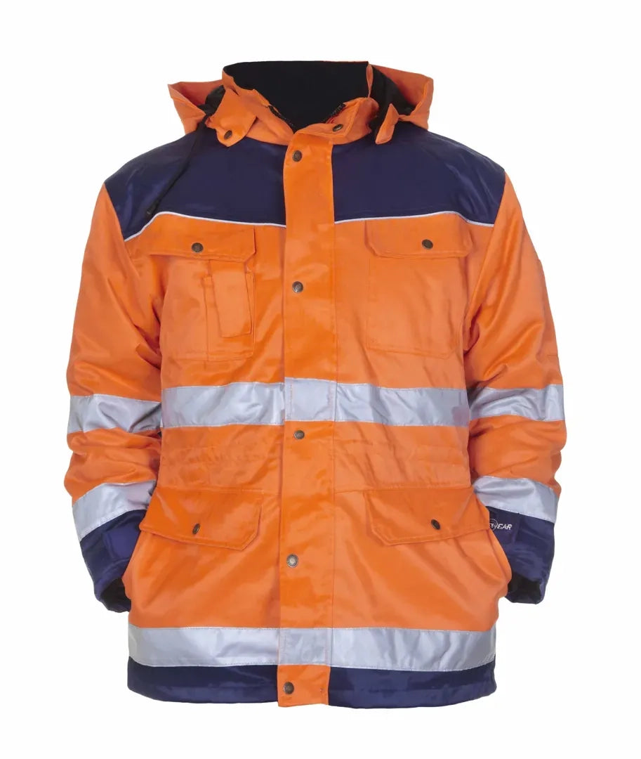 EN 20471 Parka Liverpool - Fluor Oranje - Marine