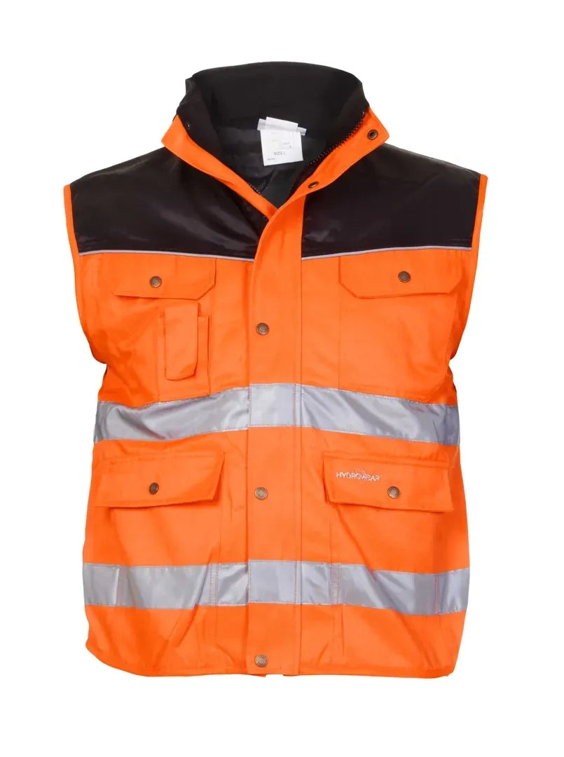 EN 20471 Bodywarmer Hoorn - Fluor Oranje - Zwart