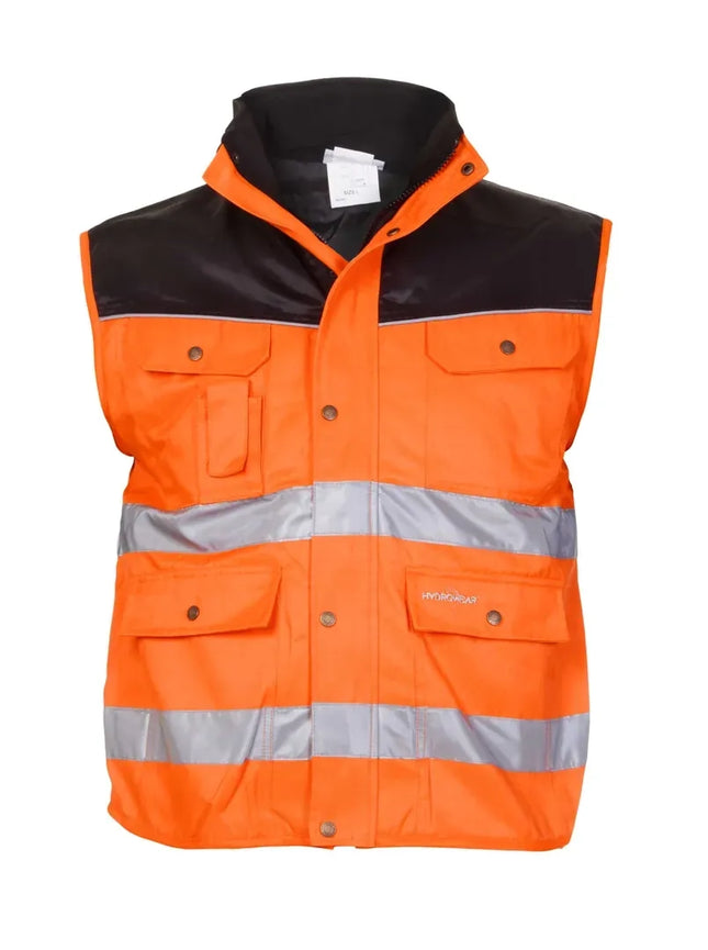 EN 20471 Bodywarmer Hoorn - Fluor Oranje - Zwart