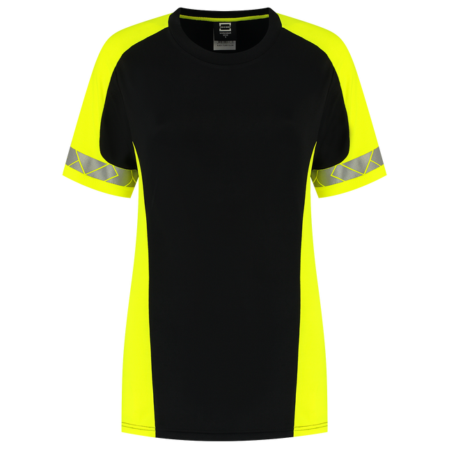 T-shirt Reflective Redefined Dames - BlackFluoryellow XXL