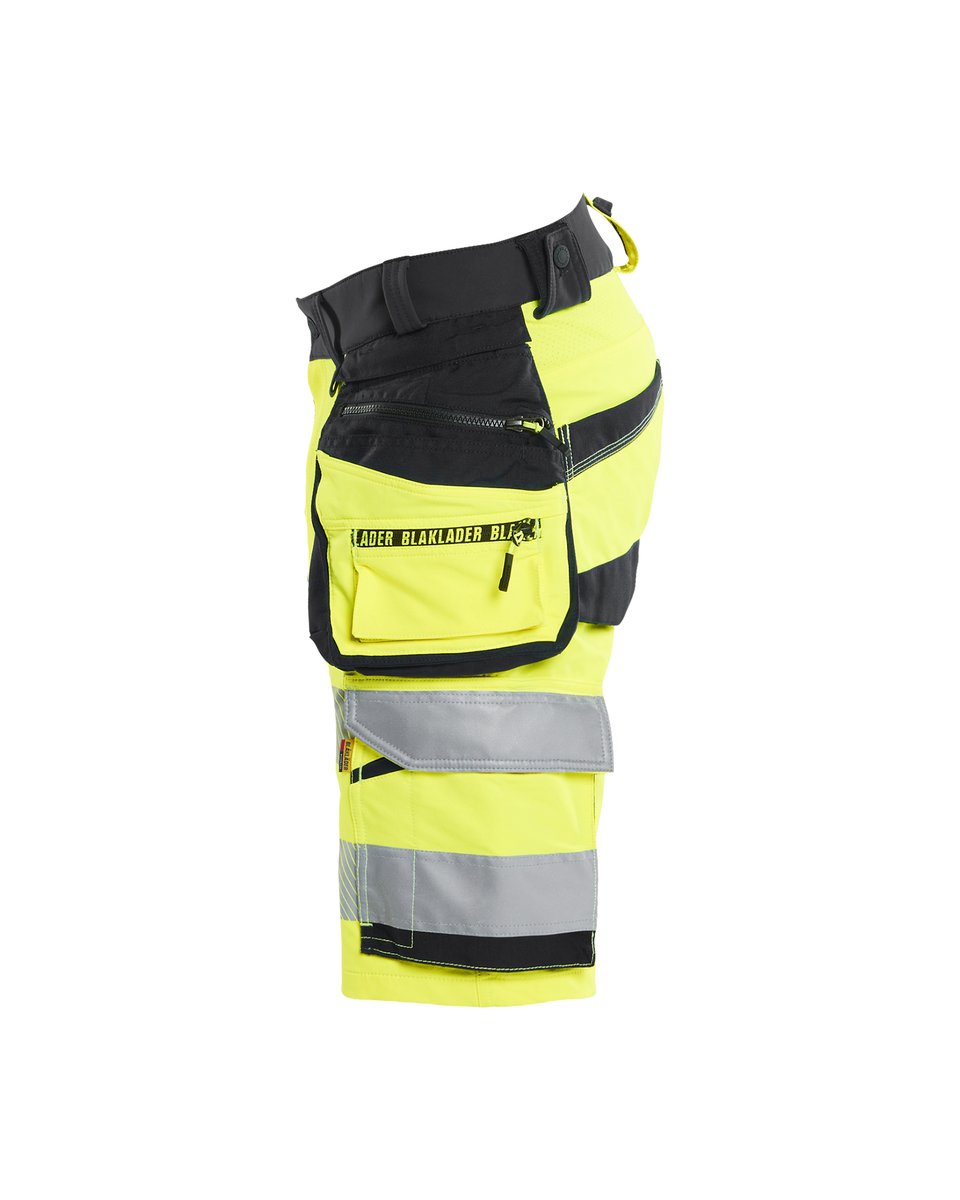 Blåkläder 1120 High Vis Short 4-weg stretch met afneembare gereedschapzakken - High Vis Geel/Zwart