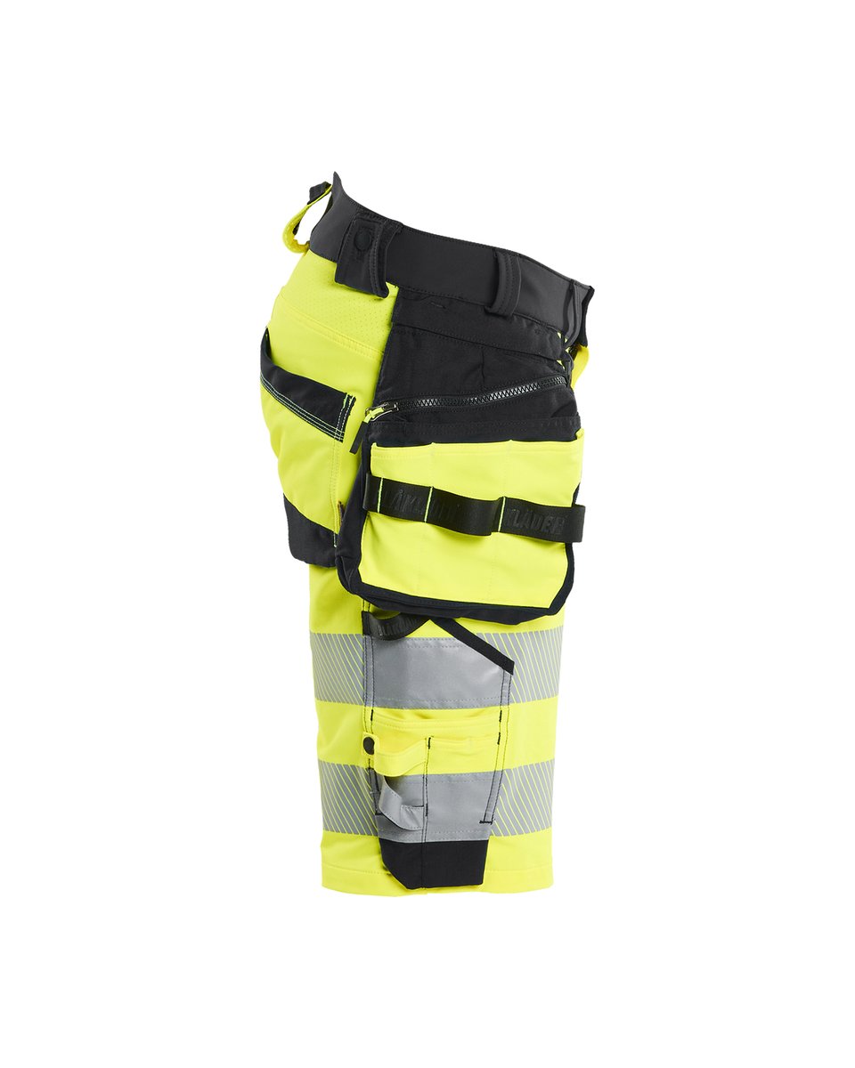 Blåkläder 1120 High Vis Short 4-weg stretch met afneembare gereedschapzakken - High Vis Geel/Zwart