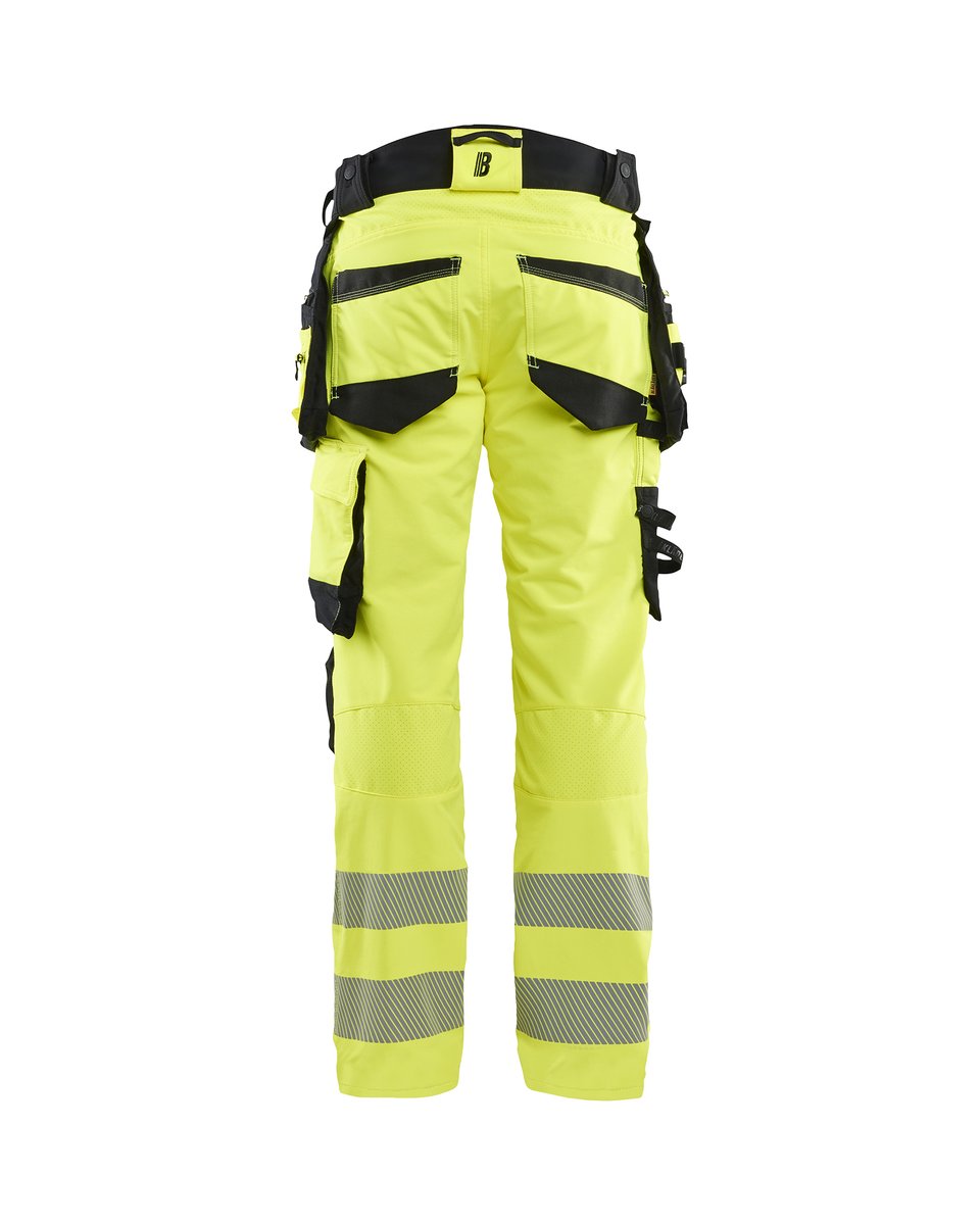Blåkläder 1122 High Vis werkbroek 4-weg stretch met afneembare gereedschapszakken - High Vis Geel/Zwart