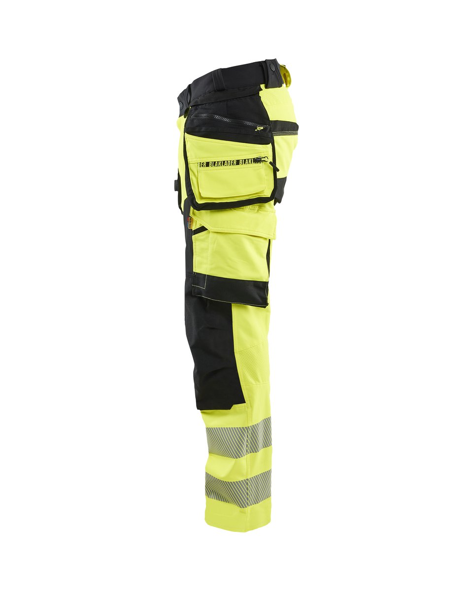 Blåkläder 1122 High Vis werkbroek 4-weg stretch met afneembare gereedschapszakken - High Vis Geel/Zwart