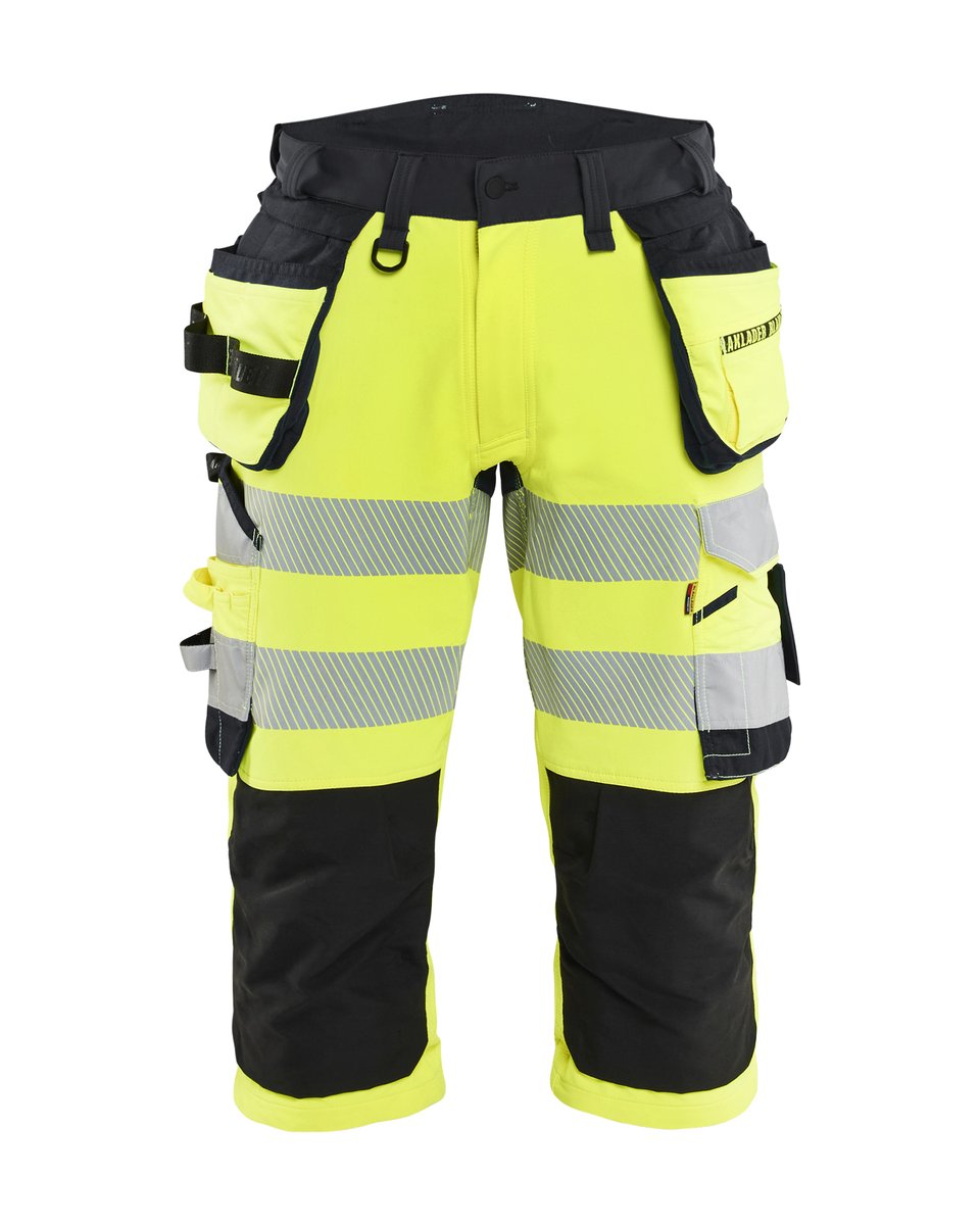 Blåkläder 1123 High Vis piraatbroek 4-weg stretch met gereedschapzakken - High Vis Geel/Zwart