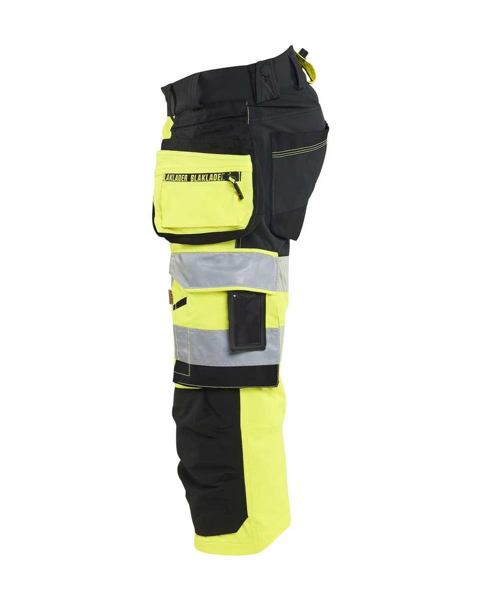 Blåkläder 1123 High Vis piraatbroek 4-weg stretch met gereedschapzakken - High Vis Geel/Zwart