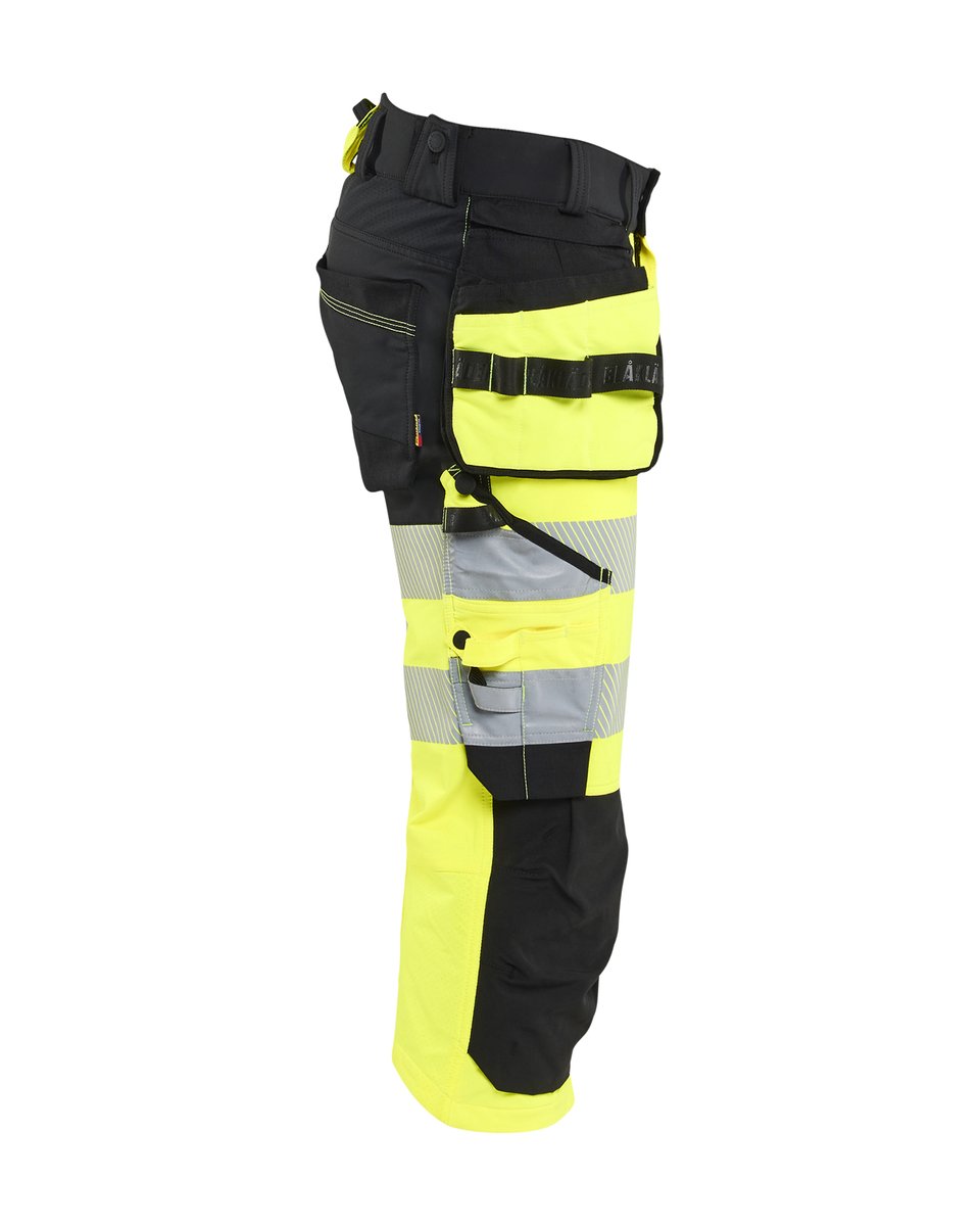 Blåkläder 1123 High Vis piraatbroek 4-weg stretch met gereedschapzakken - High Vis Geel/Zwart