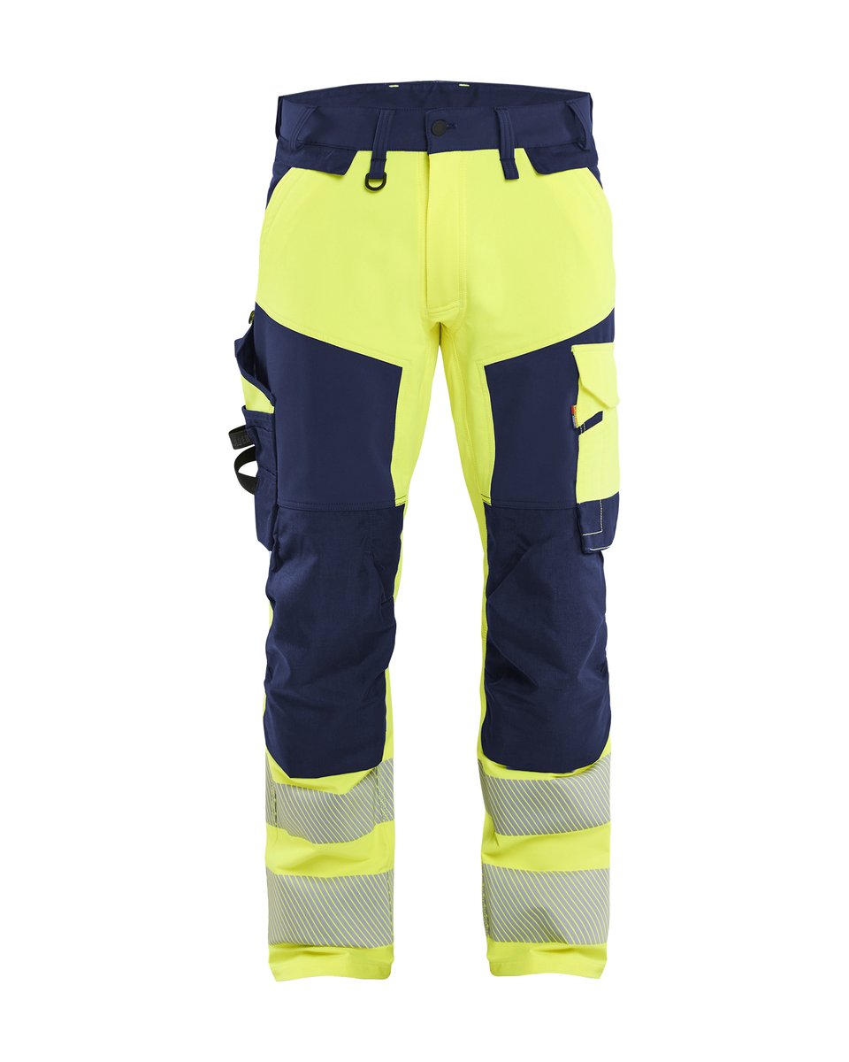 Blåkläder 1124 High Vis werkbroek 4-weg stretch - High Vis Geel/Marineblauw