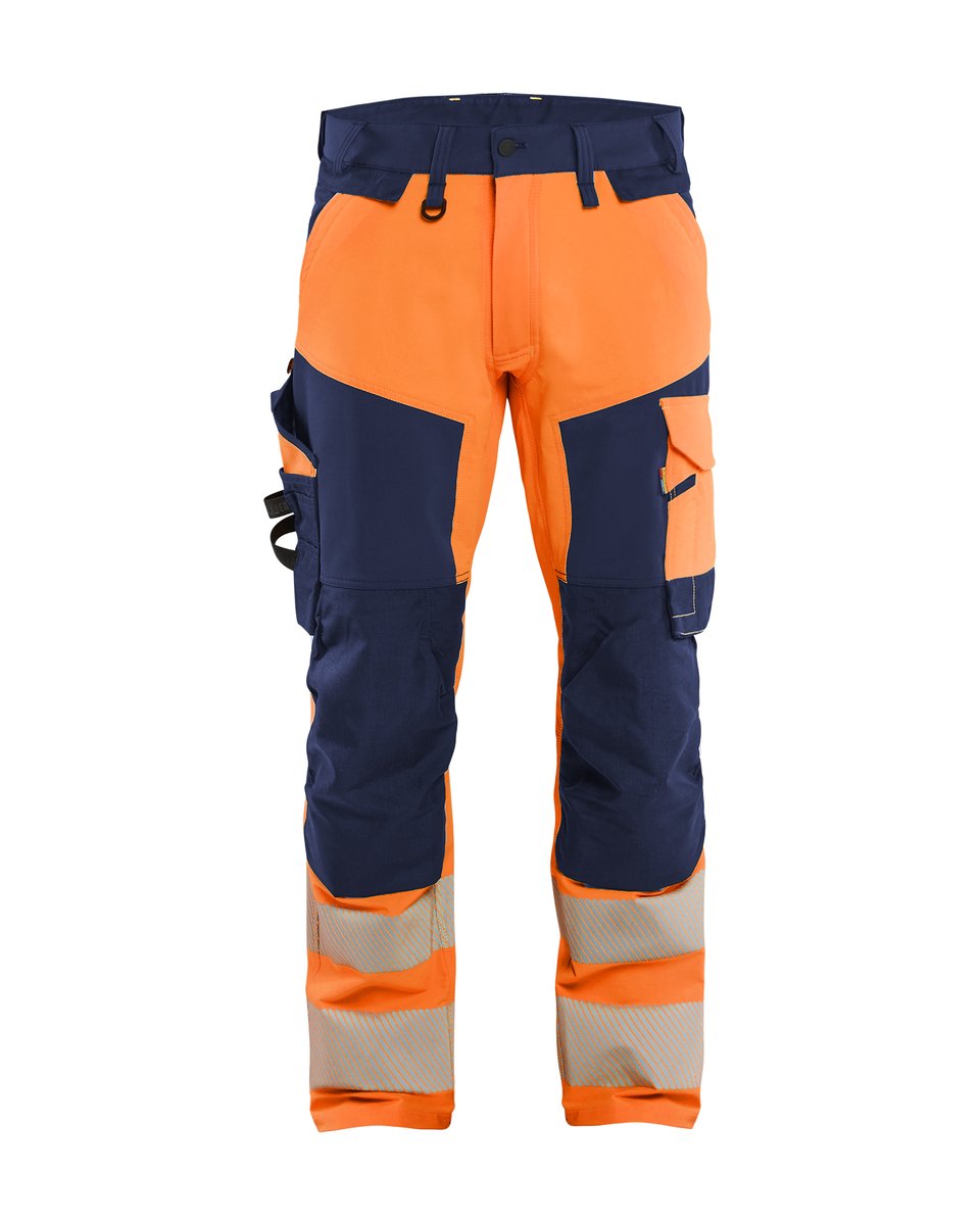 Blåkläder 1124 High Vis werkbroek 4-weg stretch - High Vis Oranje/Marineblauw