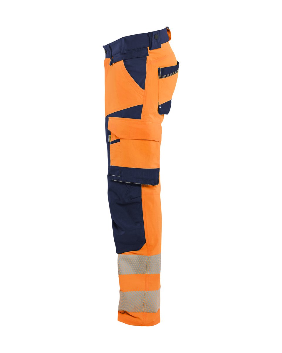 Blåkläder 1124 High Vis werkbroek 4-weg stretch - High Vis Oranje/Marineblauw