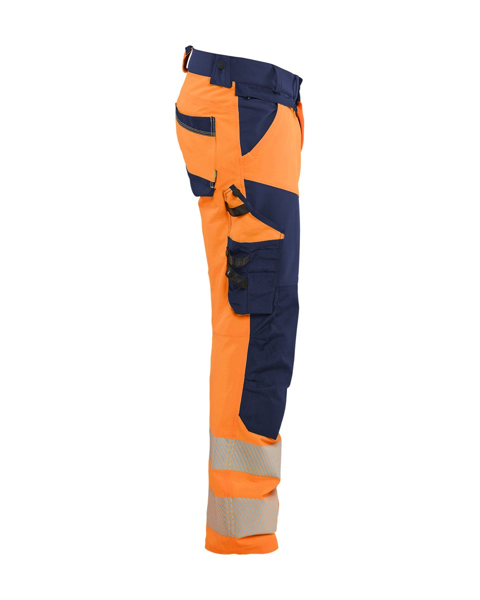 Blåkläder 1124 High Vis werkbroek 4-weg stretch - High Vis Oranje/Marineblauw
