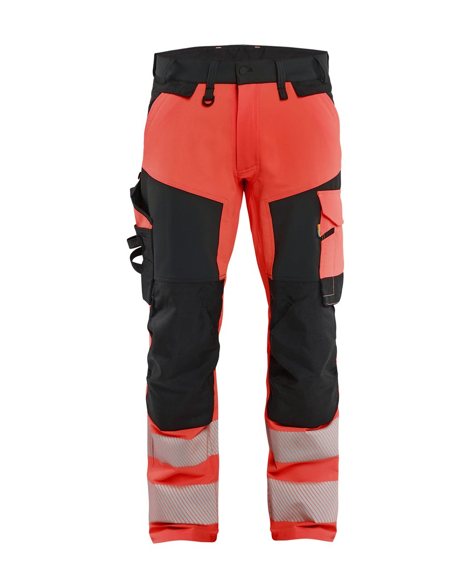 Blåkläder 1124 High Vis werkbroek 4-weg stretch - High Vis Rood/Zwart