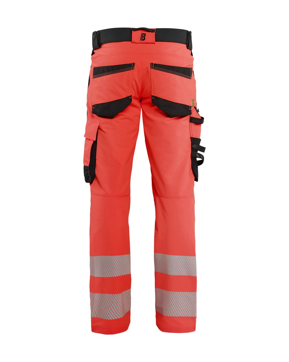 Blåkläder 1124 High Vis werkbroek 4-weg stretch - High Vis Rood/Zwart
