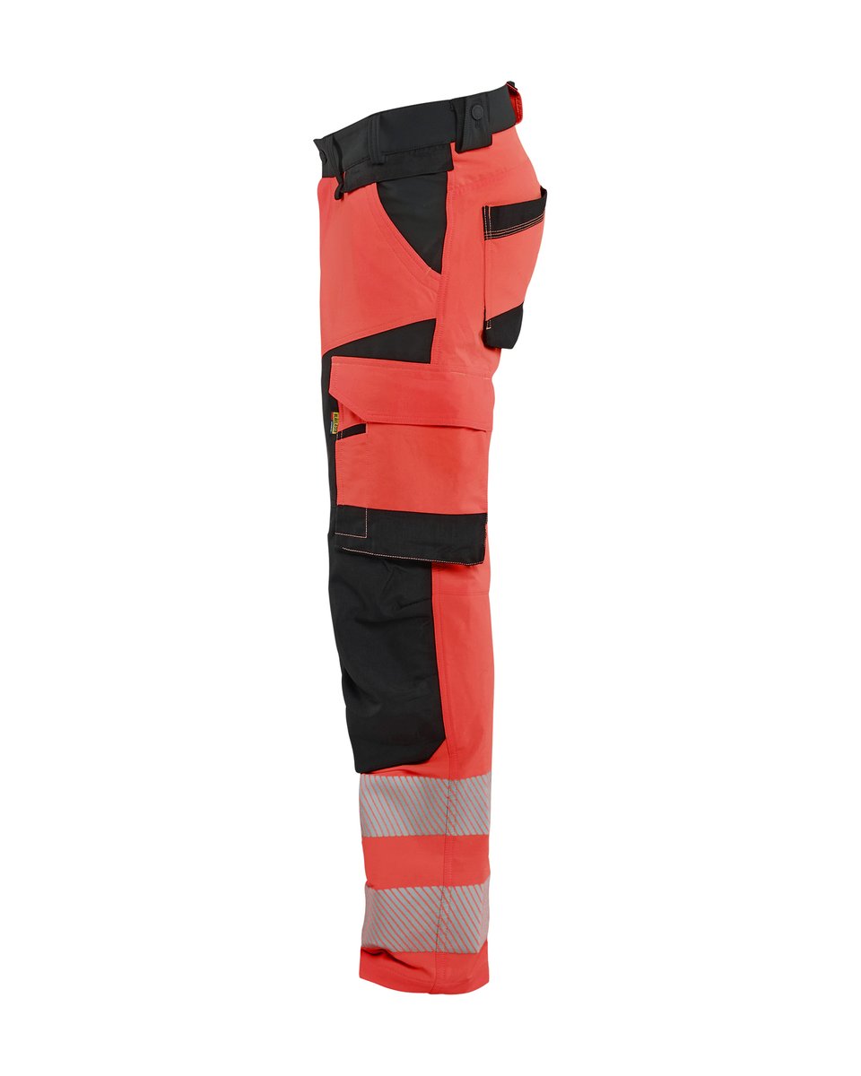 Blåkläder 1124 High Vis werkbroek 4-weg stretch - High Vis Rood/Zwart