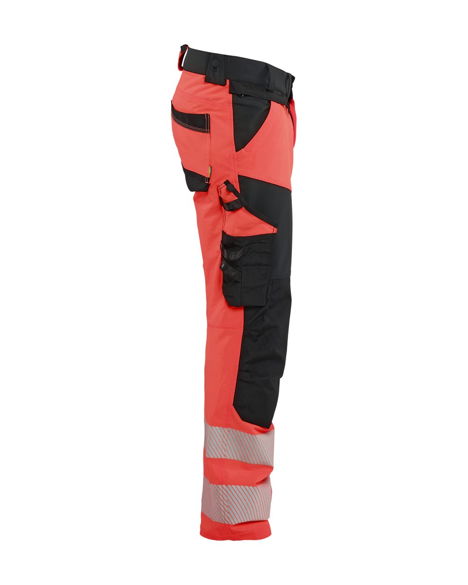 Blåkläder 1124 High Vis werkbroek 4-weg stretch - High Vis Rood/Zwart