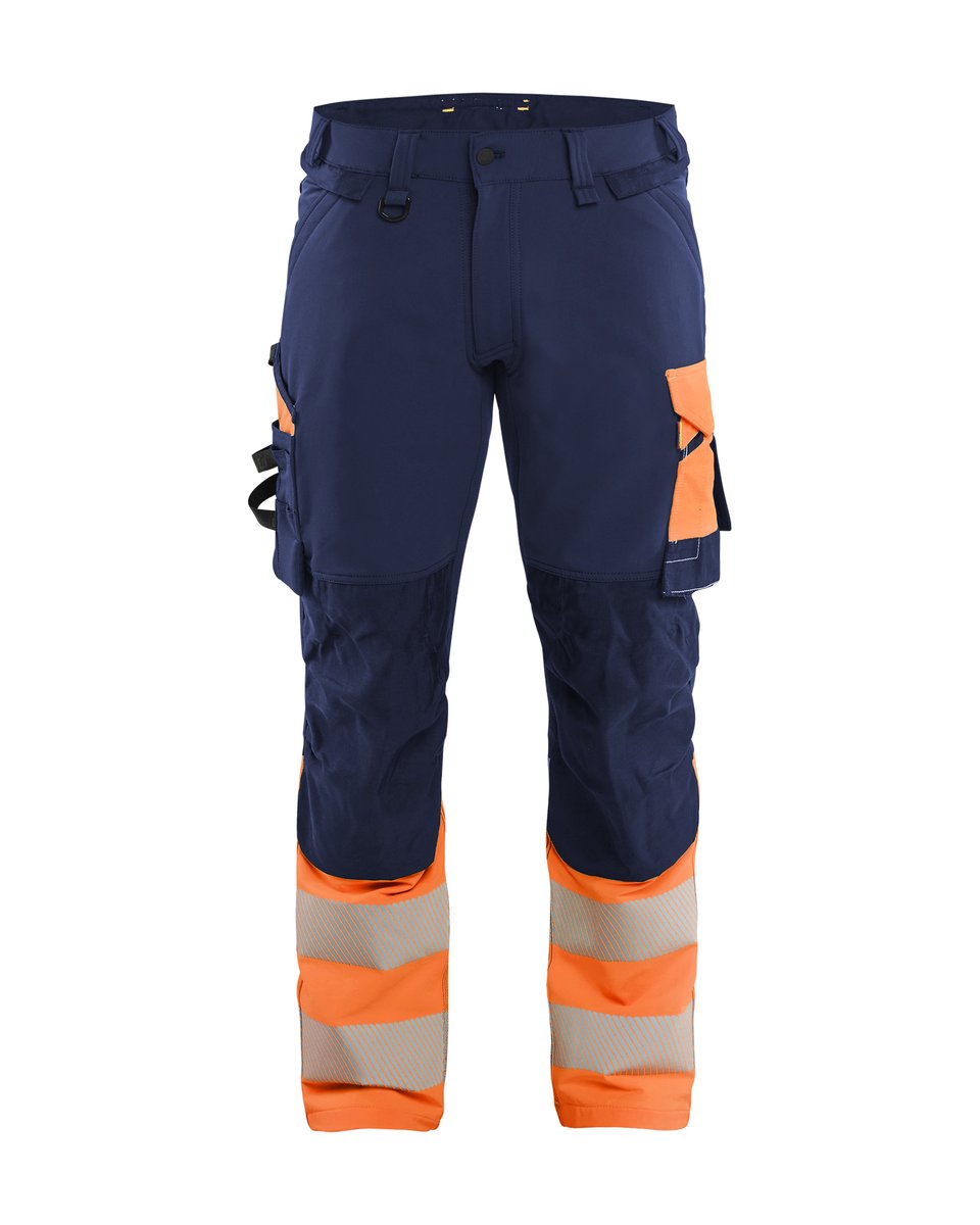 Blåkläder 1126 High Vis werkbroek 4-weg stretch - Marineblauw/Oranje