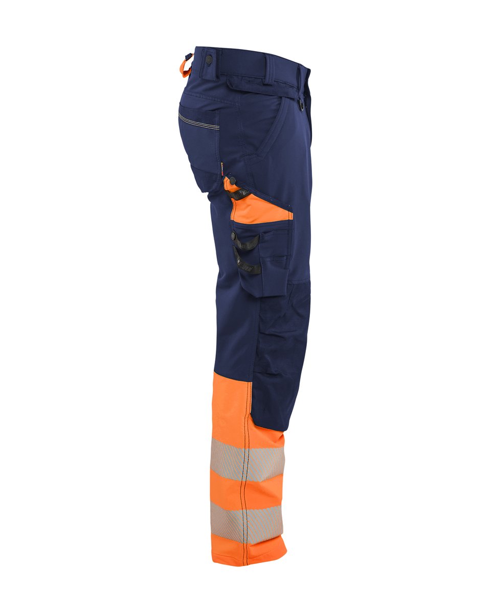 Blåkläder 1126 High Vis werkbroek 4-weg stretch - Marineblauw/Oranje