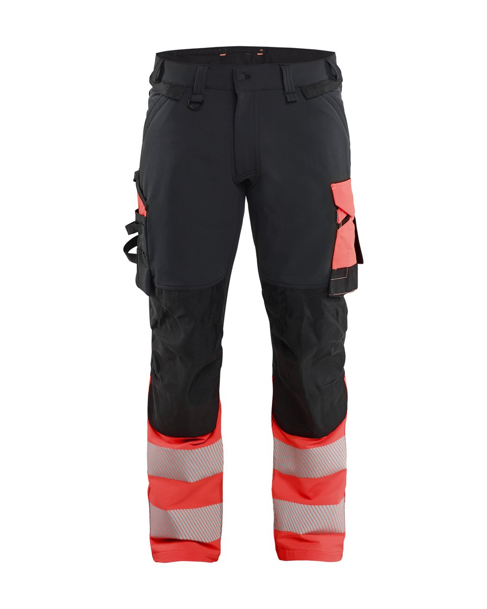 Blåkläder 1126 High Vis werkbroek 4-weg stretch - Zwart/High Vis Rood