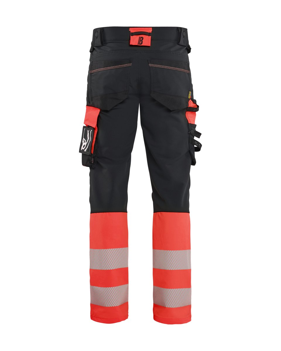 Blåkläder 1126 High Vis werkbroek 4-weg stretch - Zwart/High Vis Rood