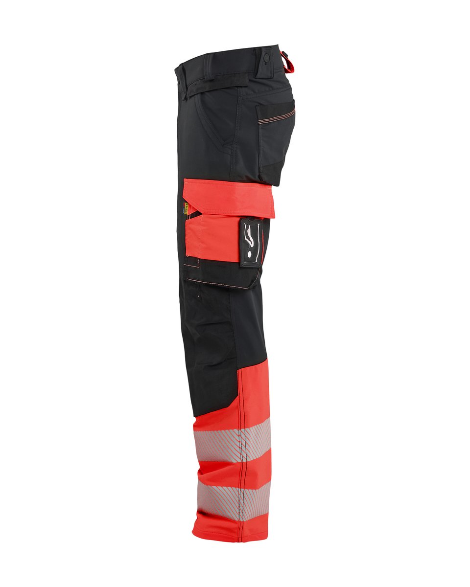 Blåkläder 1126 High Vis werkbroek 4-weg stretch - Zwart/High Vis Rood