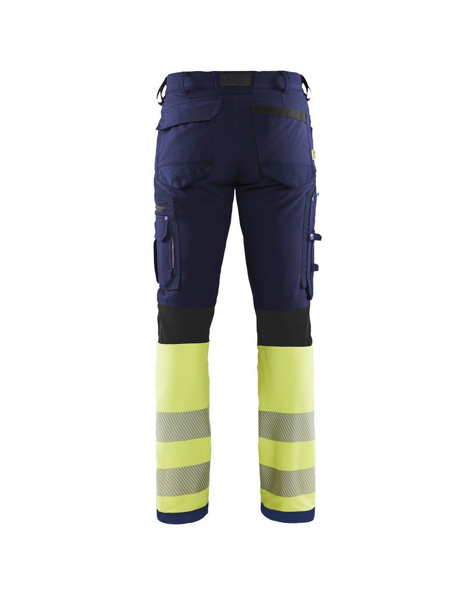 Blåkläder 1193 High Vis Werkbroek 4-weg stretch - Marine/High Vis Geel
