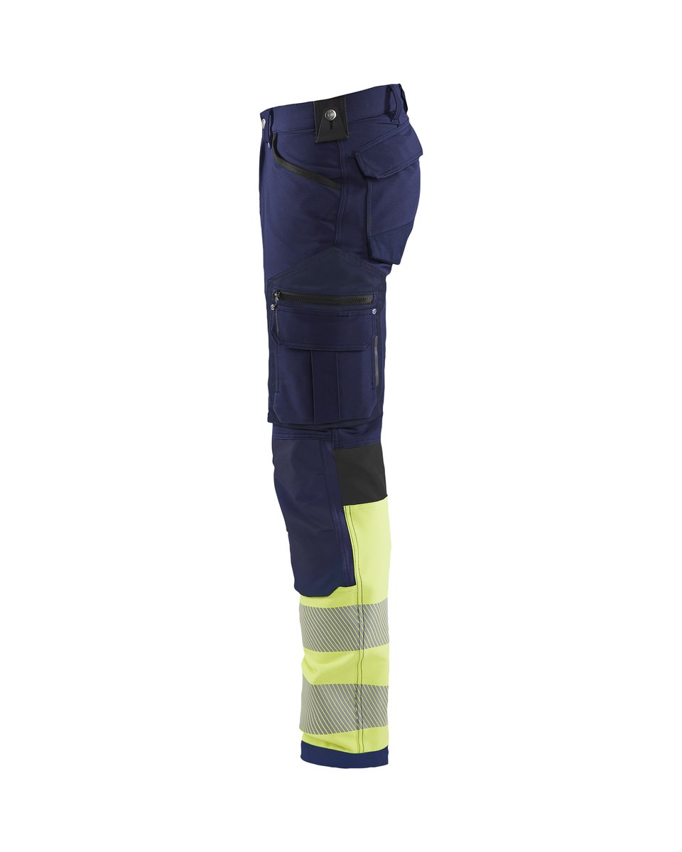 Blåkläder 1193 High Vis Werkbroek 4-weg stretch - Marine/High Vis Geel