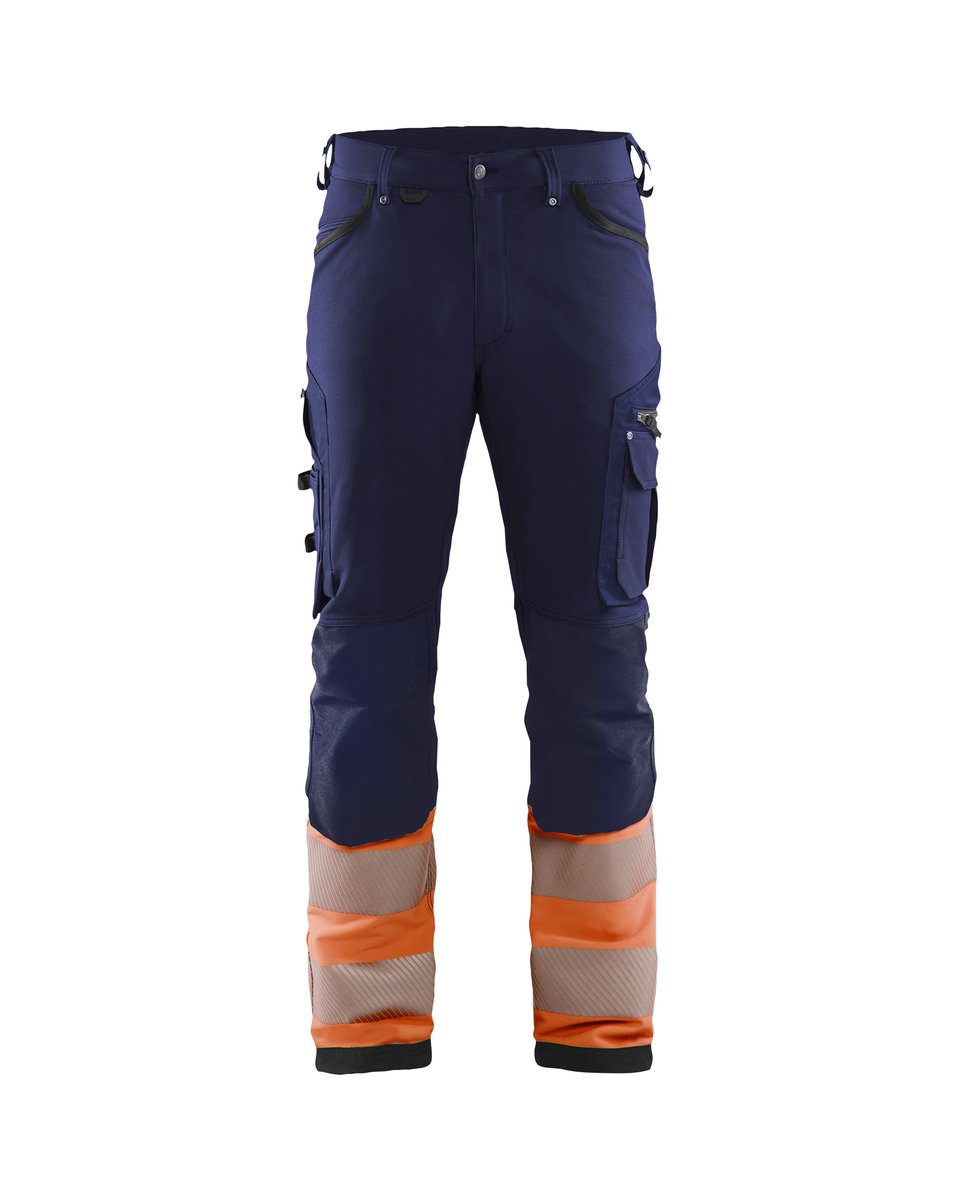 Blåkläder 1193 High Vis Werkbroek 4-weg stretch - Marineblauw/Oranje