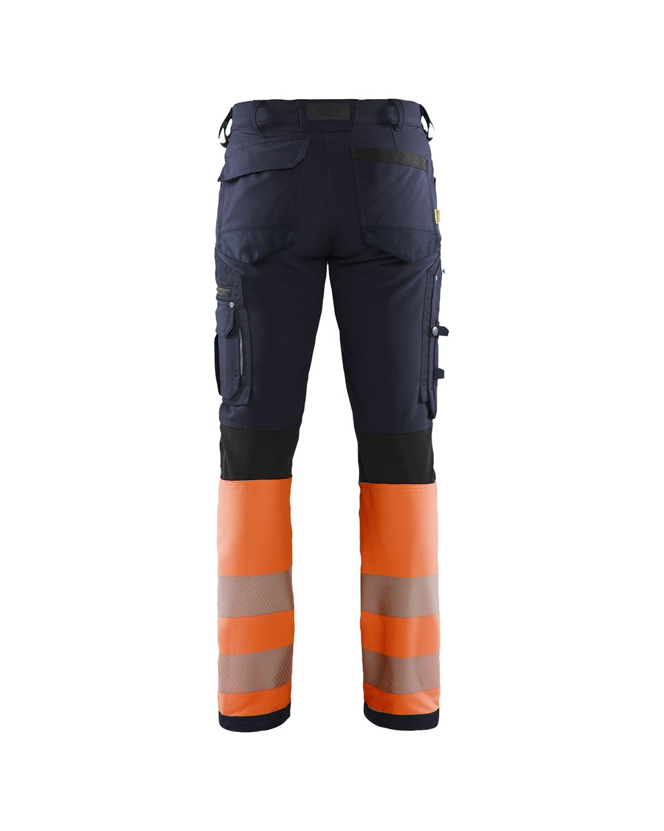 Blåkläder 1193 High Vis Werkbroek 4-weg stretch - Marineblauw/Oranje