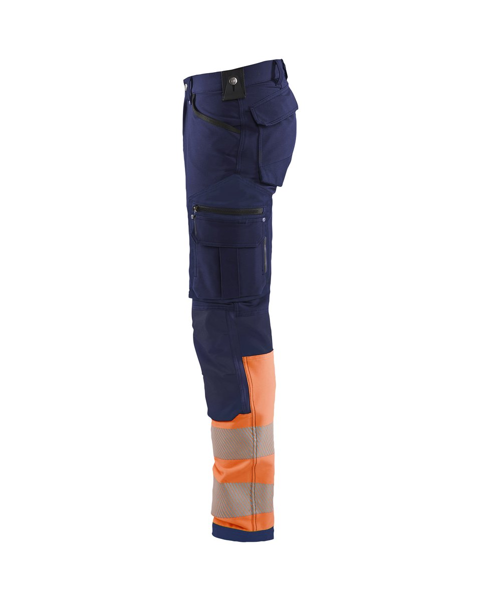 Blåkläder 1193 High Vis Werkbroek 4-weg stretch - Marineblauw/Oranje