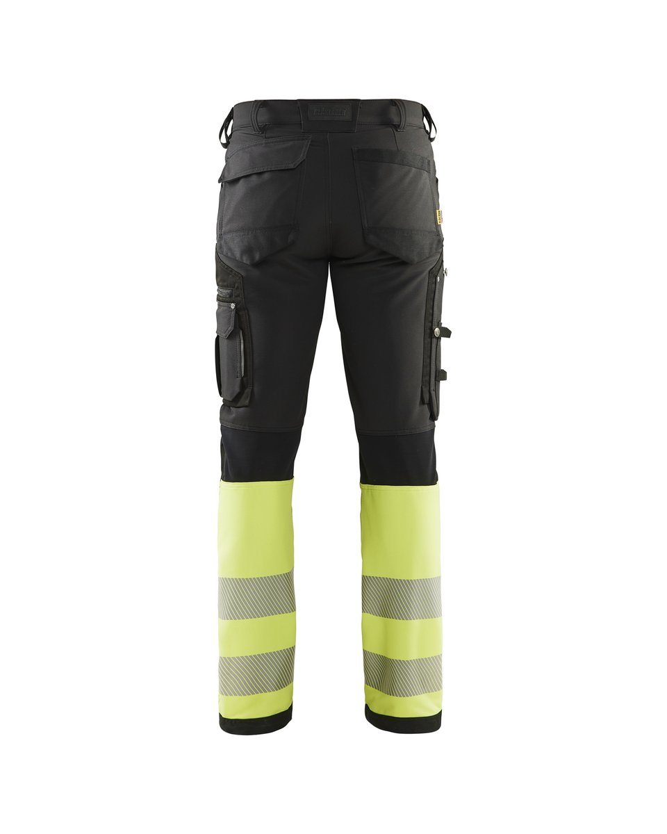 Blåkläder 1193 High Vis Werkbroek 4-weg stretch - Zwart/High Vis Geel