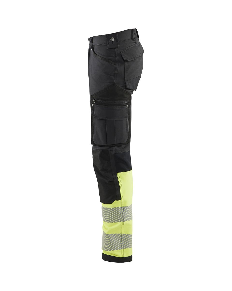 Blåkläder 1193 High Vis Werkbroek 4-weg stretch - Zwart/High Vis Geel