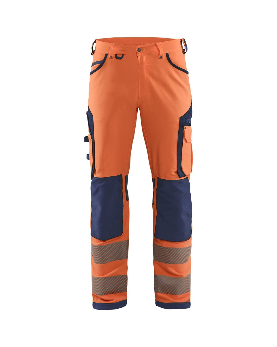 Blåkläder 1197 High Vis werkbroek 4-weg stretch - High Vis Oranje/Marineblauw