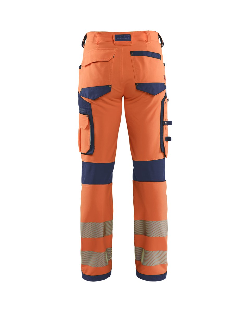 Blåkläder 1197 High Vis werkbroek 4-weg stretch - High Vis Oranje/Marineblauw