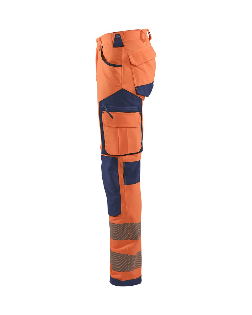 Blåkläder 1197 High Vis werkbroek 4-weg stretch - High Vis Oranje/Marineblauw